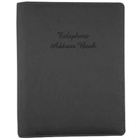cumberland address book pu cover 6 ring with a-z tabs 210 x 148mm charcoal