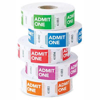 olympic admit-one tickets roll 1,000 assorted pack 5