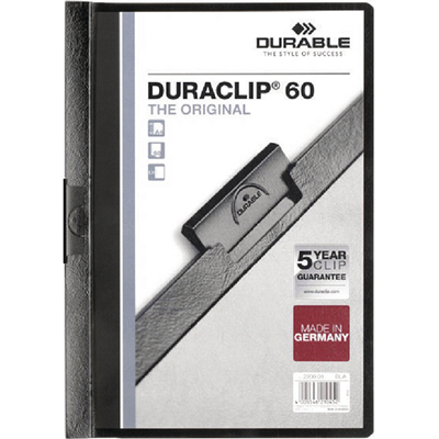 Image for DURABLE DURACLIP DOCUMENT FILE PORTRAIT 60 SHEET CAPACITY A4 BLACK from Office National Perth CBD