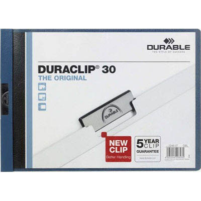 Image for DURABLE DURACLIP DOCUMENT FILE LANDSCAPE 30 SHEET CAPACITY A4 DARK BLUE from Express Office National