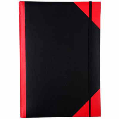 Image for BLACK AND RED NOTEBOOK CASEBOUND RULED ELASTIC CLOSURE 200 LEAF A4 from Express Office National