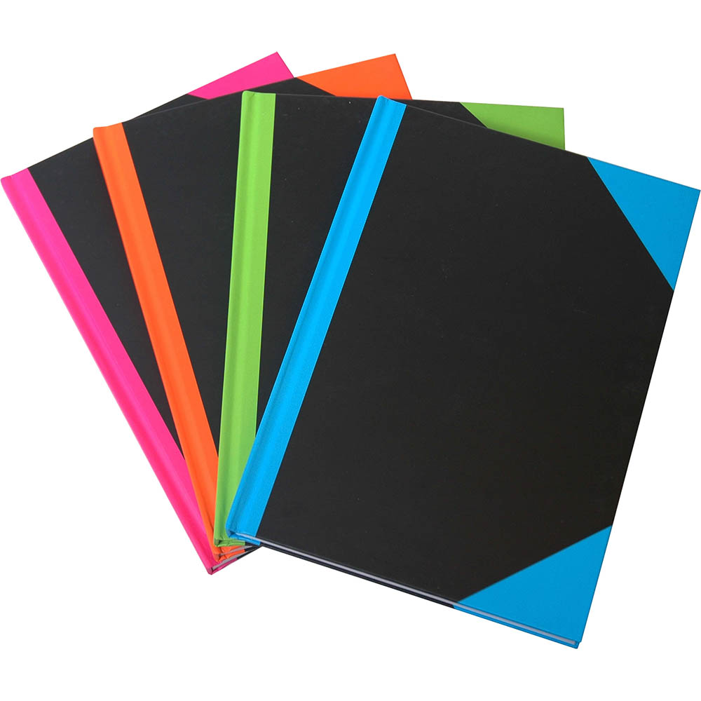 Image for BLACK AND RED NOTEBOOK CASEBOUND RULED 192 PAGE A6 ASSORTED CORNERS from Two Bays Office National