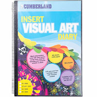 cumberland visual art diary with insert cover single spiral a3 black