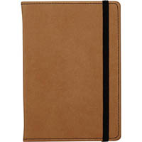 cumberland notebook embossed pu cover with elastic closure 72 leaf a6 tan