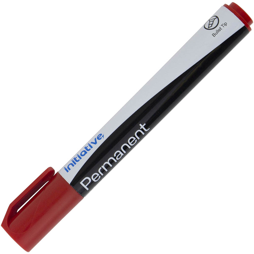 Image for INITIATIVE PERMANENT MARKER BULLET 1.5MM RED from Office National