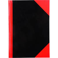 black and red notebook casebound ruled 200 page a5 gloss cover