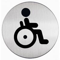 durable pictogram sign wc handicapped 83mm stainless steel