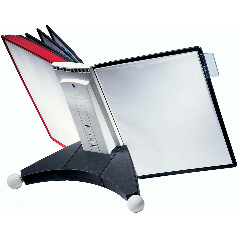 Image for DURABLE SHERPA TABLE DISPLAY UNIT 10 PANELS A4 BLACK/RED from Office National Capalaba