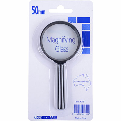 Image for CUMBERLAND MAGNIFYING GLASS 50MM BLACK from OFFICE NATIONAL CANNING VALE