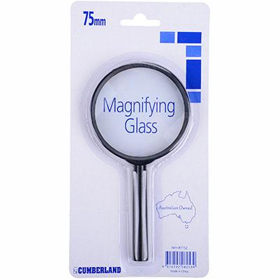 Image for CUMBERLAND MAGNIFYING GLASS 75MM BLACK from OFFICE NATIONAL CANNING VALE