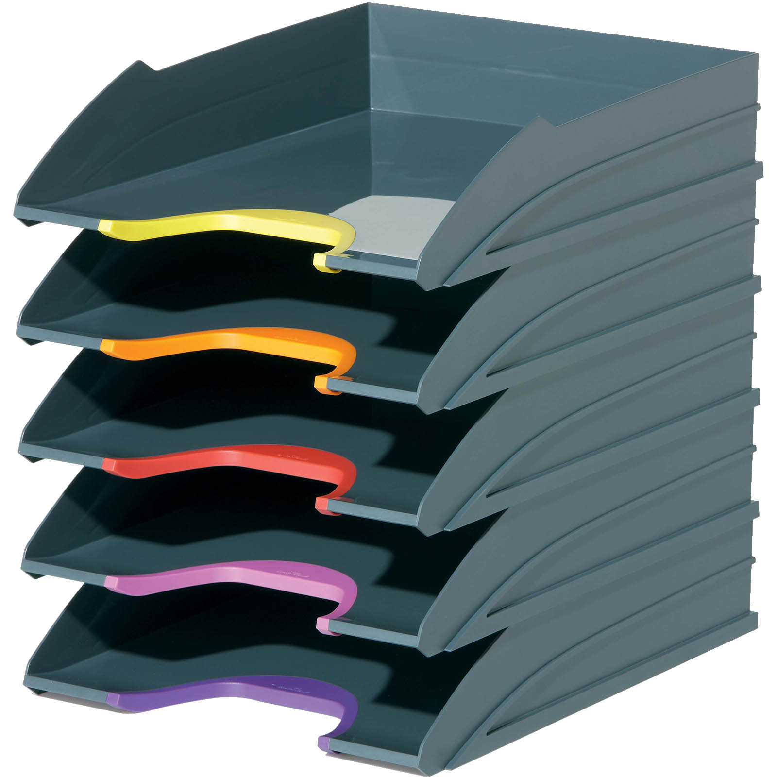 Image for DURABLE VARICOLOR DOCUMENT TRAY A4 ASSORTED PACK 5 from PaperChase Office National