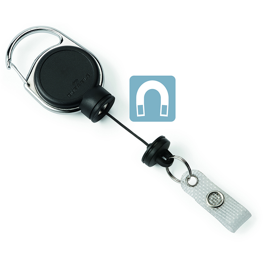 Image for DURABLE BADGE REEL EXTRA STRONG BLACK from Complete Stationery Office National (Devonport & Burnie)