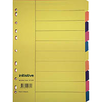 initiative dividers manilla 10 tab a4 bright colours