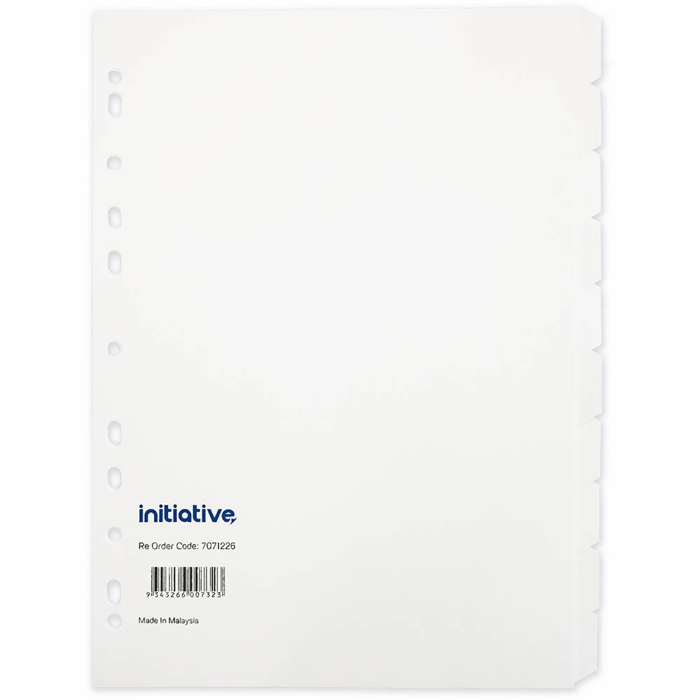 Image for INITIATIVE DIVIDERS MANILLA 10-TAB A4 WHITE from Surry Office National