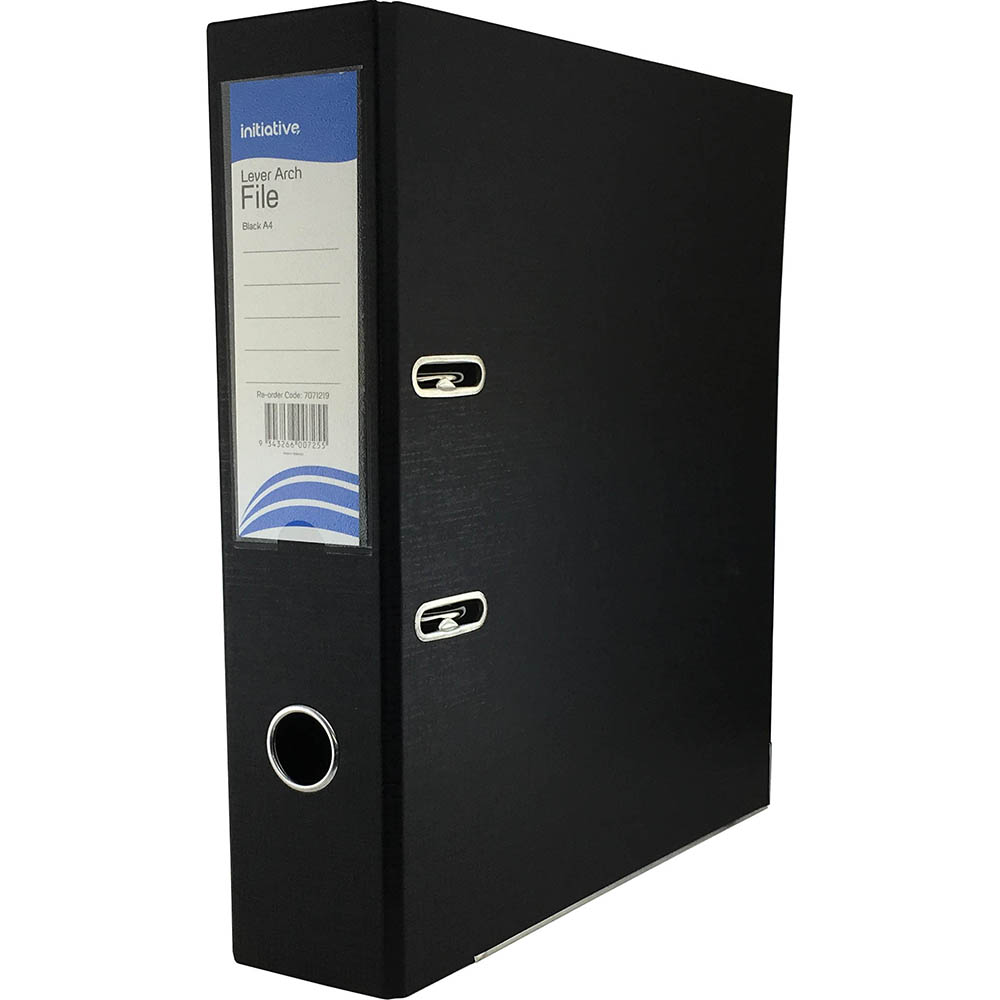 Image for INITIATIVE LEVER ARCH FILE PP 70MM A4 BLACK from SBA Office National - Darwin
