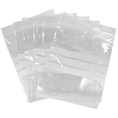 Image for CUMBERLAND WRITEON PRESS SEAL BAG 45 MICRON 90 X 150MM CLEAR/WHITE PACK 100 from Office National Barossa