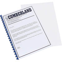 cumberland binding cover 250 micron a4 clear pack 100