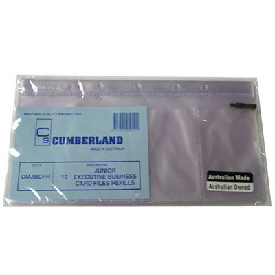 Image for CUMBERLAND EXECUTIVE BUSINESS CARD FILE REFILLS JUNIOR PACK 10 from Express Office National