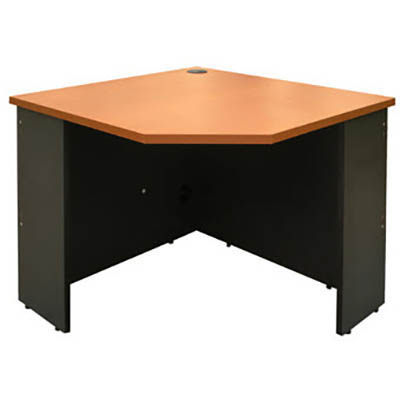 Image for OXLEY CORNER WORKSTATION UNIT 900 X 900 X 600MM BEECH/IRONSTONE from Surry Office National