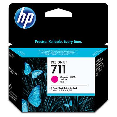 Image for HP CZ135A 711 INK CARTRIDGE MAGENTA PACK 3 from Angletons Office National