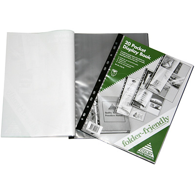 Image for COLBY FOLDER FRIENDLY DISPLAY BOOK NON-REFILLABLE 20 POCKET A4 BLACK from Paul John Office National