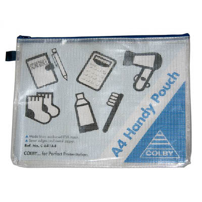 Image for COLBY HANDY POUCH PENCIL CASE ZIP CLOSURE A4 BLUE from Aztec Office National