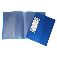 harlequin display book insert cover non-refillable 10 pocket a4 blue