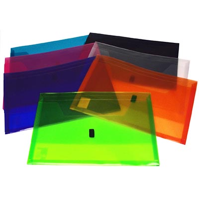 Image for POP POLYWALLY WALLET HOOK AND LOOP CLOSURE 30MM GUSSET FOOLSCAP ASSORTED PACK 12 from Office National Whyalla