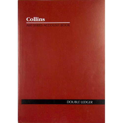 Image for COLLINS A60 SERIES ACCOUNT BOOK DOUBLE LEDGER 60 LEAF A4 RED from Office National Limestone Coast