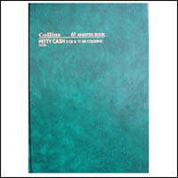 collins 61 series analysis book petty cash 2 cr / 11 dr columns 84 leaf a4 green