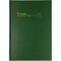 collins 18m4.p40 financial year diary day to page a5 green