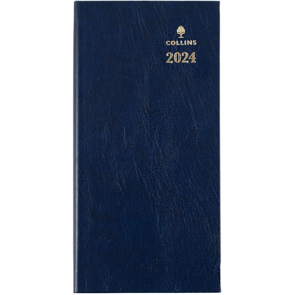 Image for COLLINS STERLING SLIMLINE 373L.P59 DIARY WEEK TO VIEW B6/7 LANDSCAPE BLUE from Emerald Office Supplies Office National