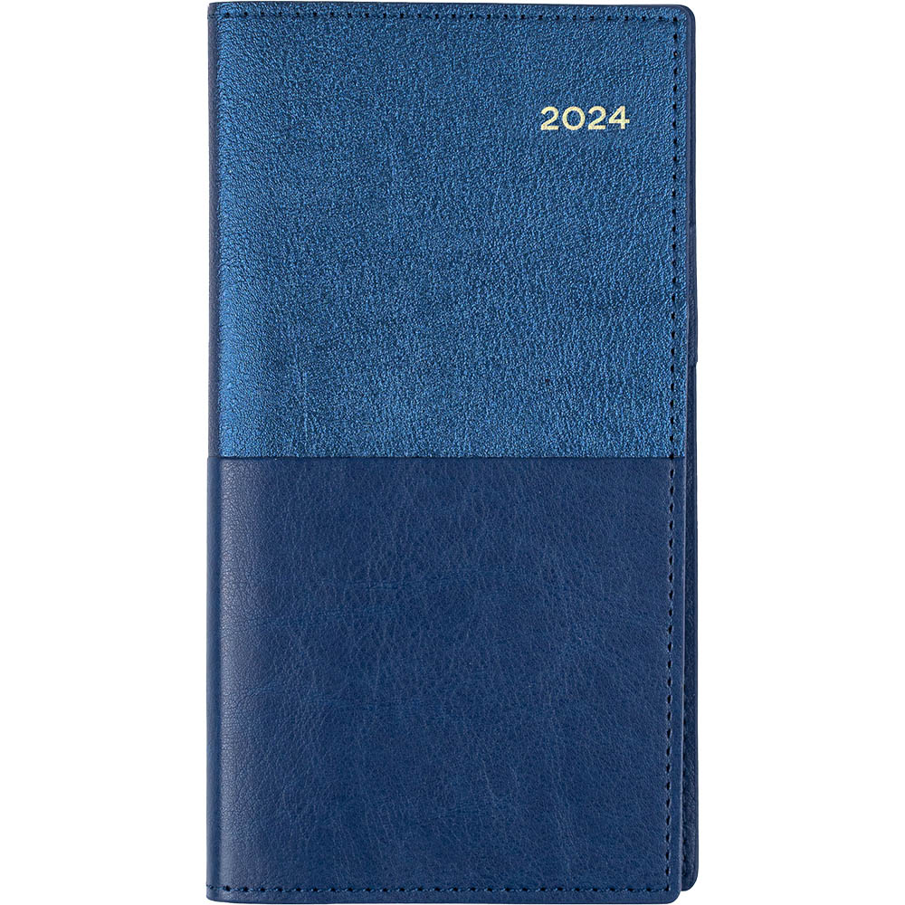 Image for COLLINS VANESSA SLIMLINE 375.V59 DIARY WEEK TO VIEW B6/7 LANDSCAPE BLUE from Office National Sydney Stationery