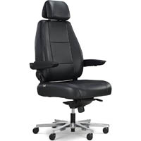 dal controlmaster heavy duty chair adjustable arms and headrest black leather