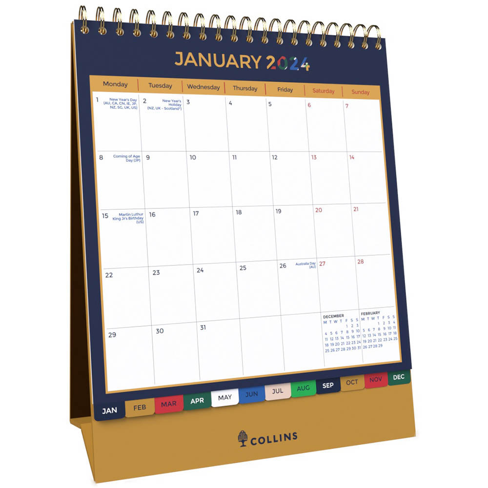 Image for COLLINS EDGE MIRA EDMRDC DESK CALENDAR MONTH TO VIEW 220 X 175MM from AASTAT Office National
