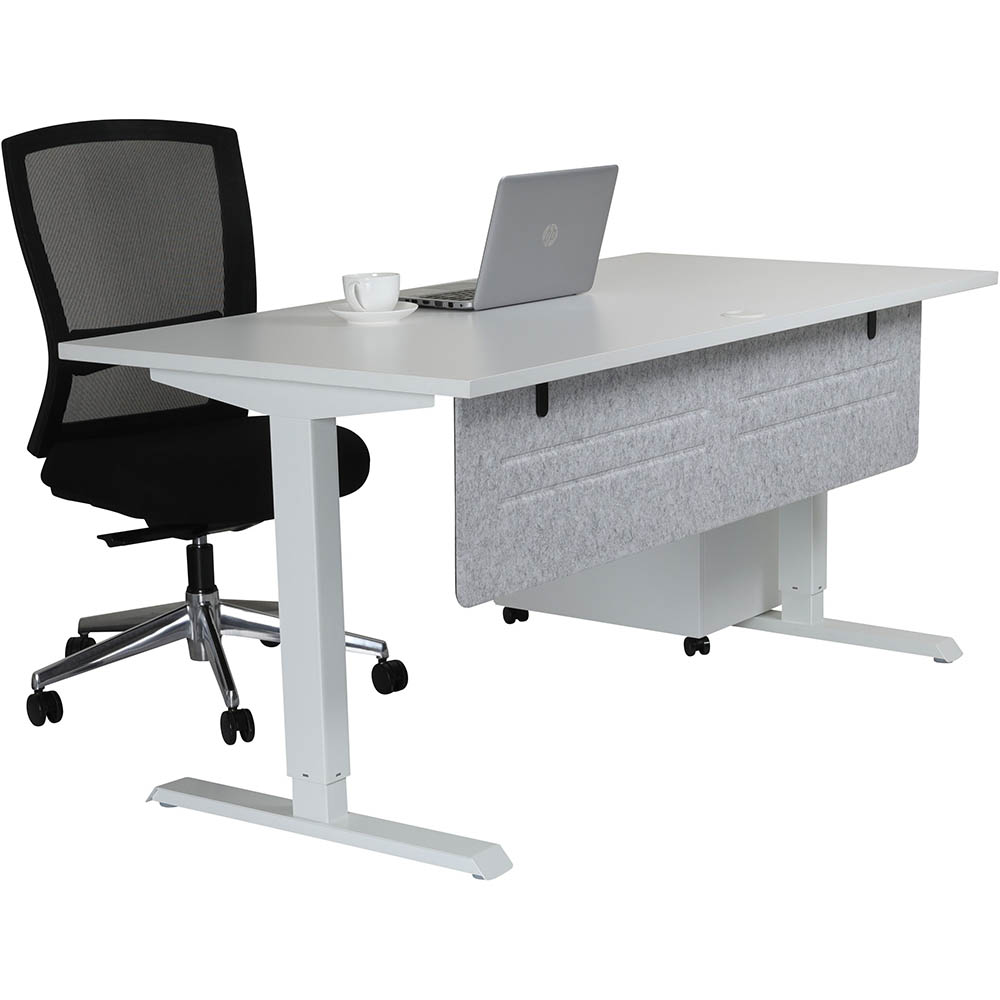 Image for HEDJ BELOW PET DESK MOUNTED SCREEN 1400 X 340MM LIGHT GREY from Office National
