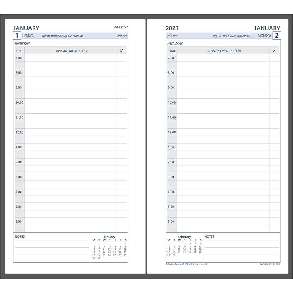 Image for DEBDEN DAYPLANNER PR2100 PERSONAL EDITION REFILL DAY TO PAGE from Discount Office National