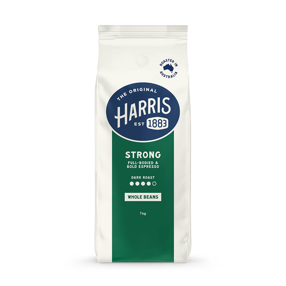 Image for HARRIS STRONG COFFEE BEANS DARK ROAST 1KG BAG from Complete Stationery Office National (Devonport & Burnie)