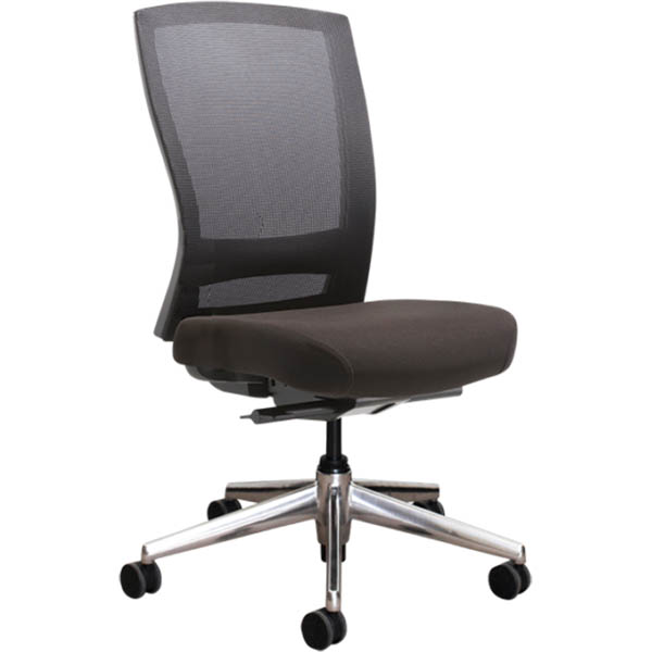 Image for BURO MENTOR TASK CHAIR HIGH MESH BACK ALUMINIUM BASE BLACK from PaperChase Office National