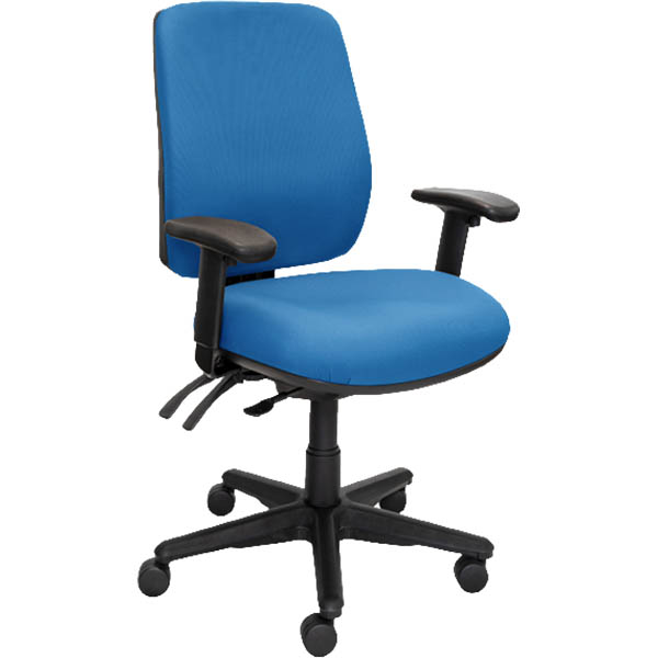 Image for BURO ROMA TASK CHAIR HIGH BACK 3-LEVER ARMS JETT DARK BLUE from PaperChase Office National