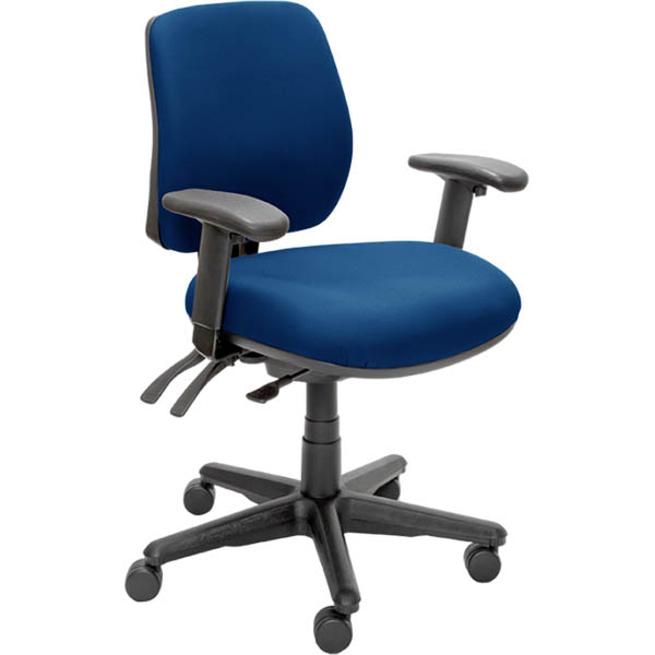 Image for BURO ROMA TASK CHAIR MEDIUM BACK 3-LEVER ARMS JETT DARK BLUE from PaperChase Office National
