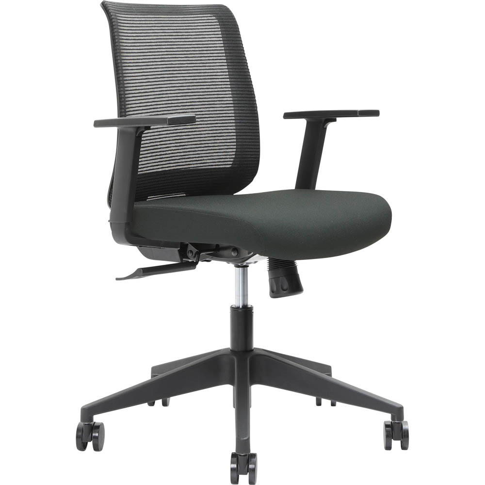 Image for BRINDIS TASK CHAIR LOW MESH BACK NYLON BASE ARMS SLATE from Pirie Office National