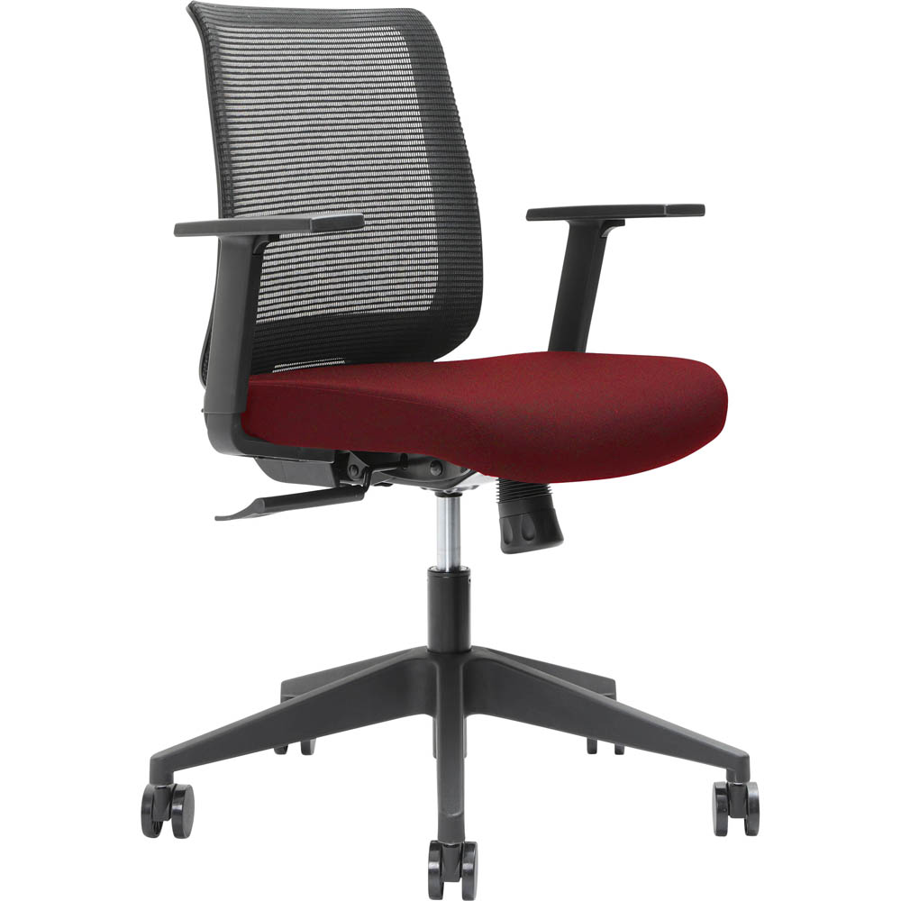 Image for BRINDIS TASK CHAIR LOW MESH BACK NYLON BASE ARMS SCARLET from Pirie Office National
