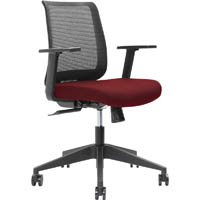brindis task chair low mesh back nylon base arms scarlet