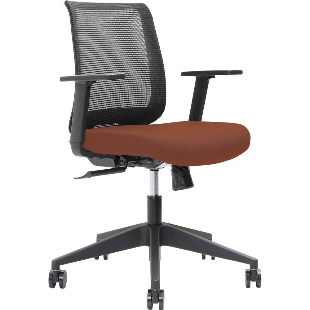 Image for BRINDIS TASK CHAIR LOW MESH BACK NYLON BASE ARMS BRICK from C & G Office National