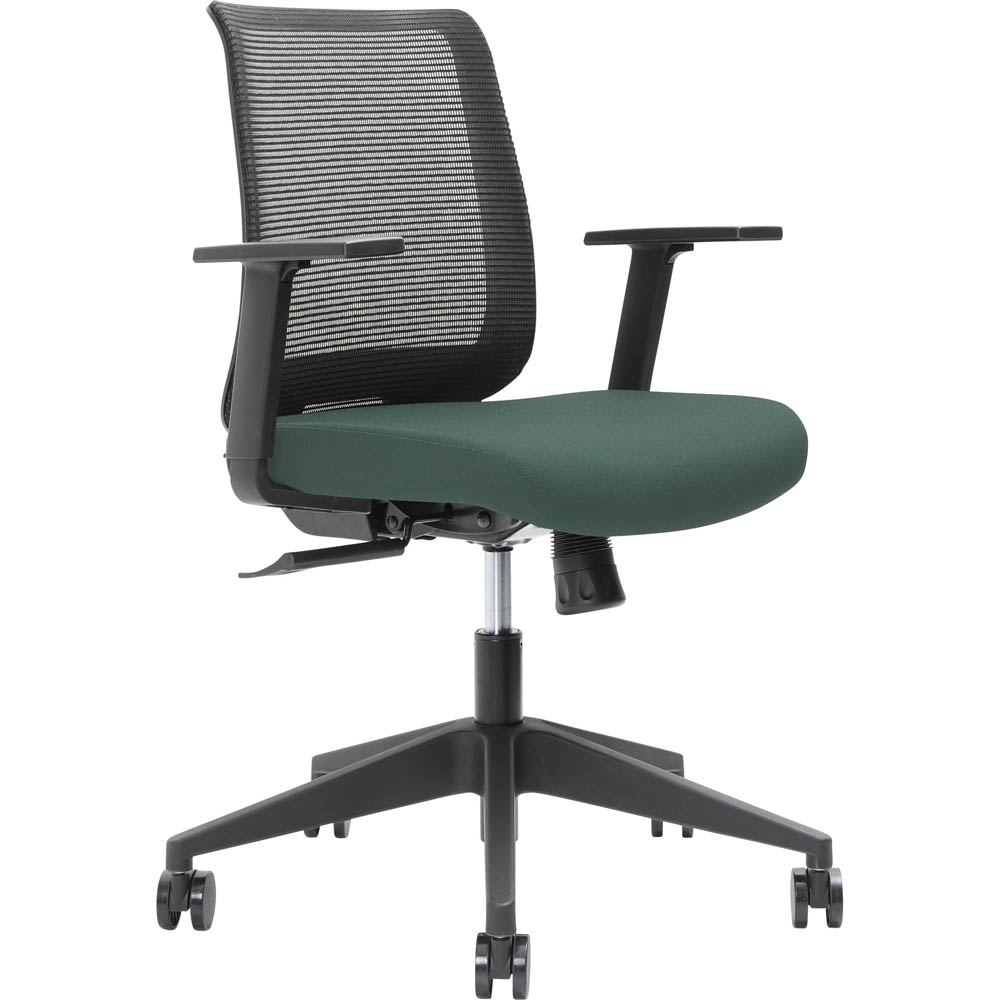 Image for BRINDIS TASK CHAIR LOW MESH BACK NYLON BASE ARMS TEAL from Office National Sydney Stationery
