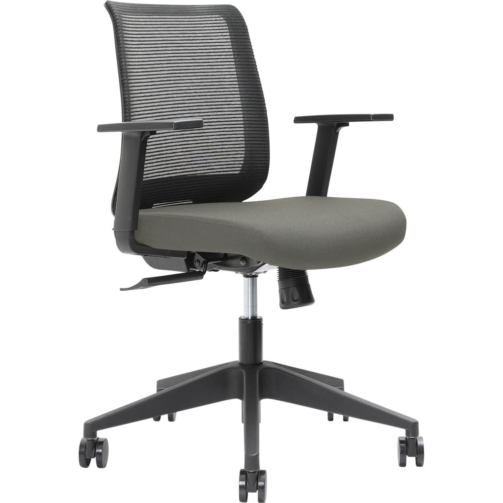 Image for BRINDIS TASK CHAIR LOW MESH BACK NYLON BASE ARMS MOCHA from PaperChase Office National