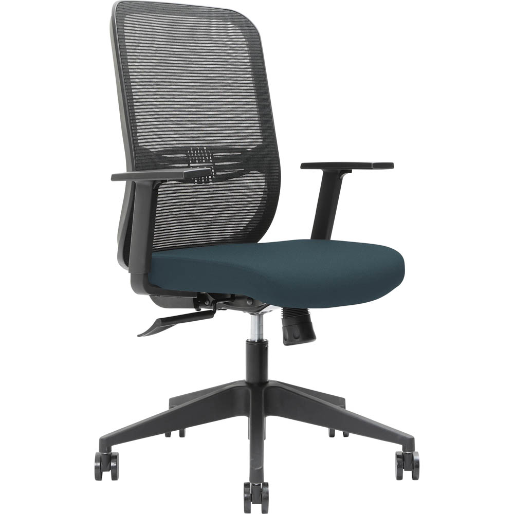 Image for BRINDIS TASK CHAIR HIGH MESH BACK NYLON BASE ARMS DENIM from Pirie Office National