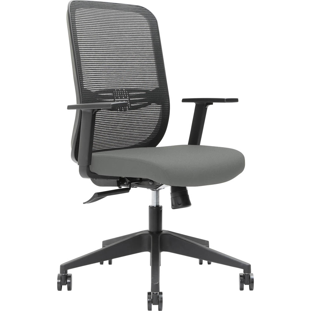 Image for BRINDIS TASK CHAIR HIGH MESH BACK NYLON BASE ARMS STEEL from Office National Sydney Stationery