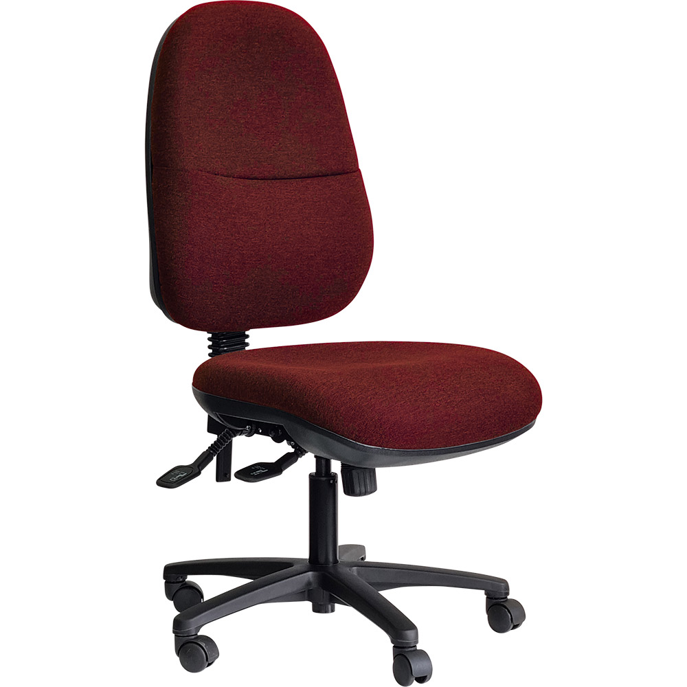 Image for DAL ERGO BC TASK CHAIR HIGH BACK 3-LEVER BLACK NYLON BASE GRAVITY FABRIC SCARLET from Office National